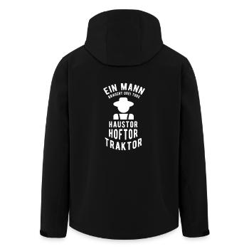Landwirt Tshirt Geschenke für Landwirte Traktor - Recycelte Männer Softshell-Jacke von Stanley/Stella - Schwarz - Hinten - AI Model Male 185 light (185cm)