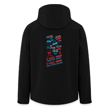 Cadeaux pour les amoureux du livre Chemise Drôle homme femme - Veste softshell homme en polyester recyclé Stanley/Stella - noir - Dos - AI Model Male 185 light (185cm)