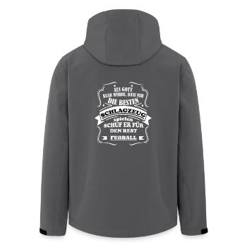 Schlagzeuger Spruch, Schlagzeuger - Recycelte Männer Softshell-Jacke von Stanley/Stella - Schwarz - Hinten - AI Model Male 185 light (185cm)