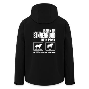 BERNER SENNENHUND kein Pony Hunde Spruch Wilsigns - Recycelte Männer Softshell-Jacke von Stanley/Stella - Schwarz - Hinten - AI Model Male 185 light (185cm)