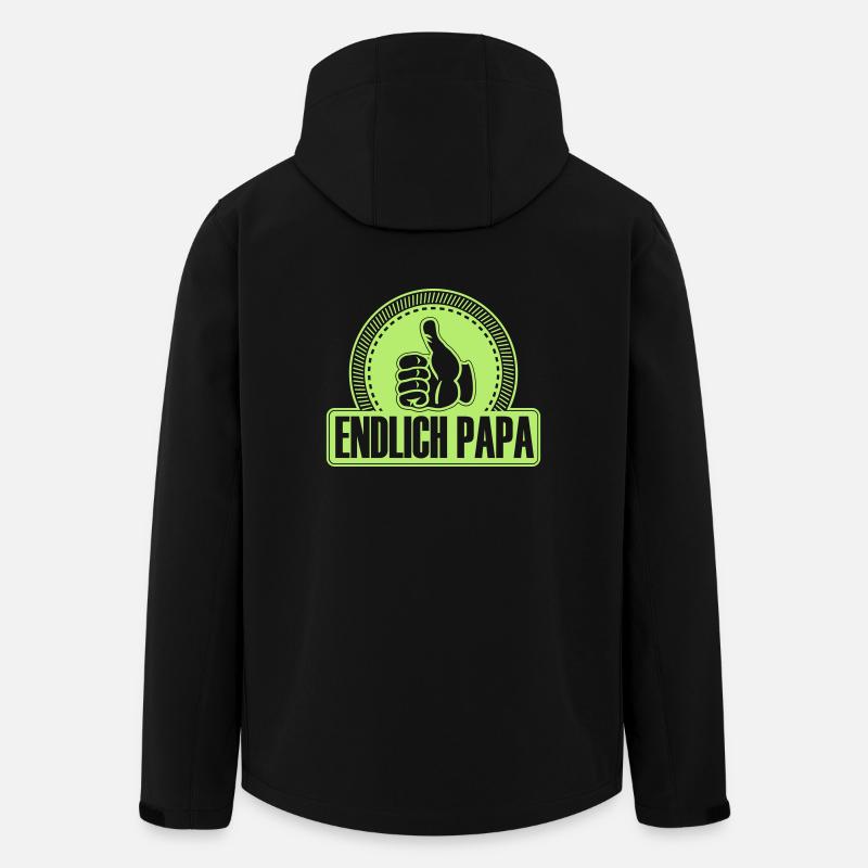Endlich Papa Daumen hoch gefällt mir - Recycelte Männer Softshell-Jacke von Stanley/Stella - Schwarz