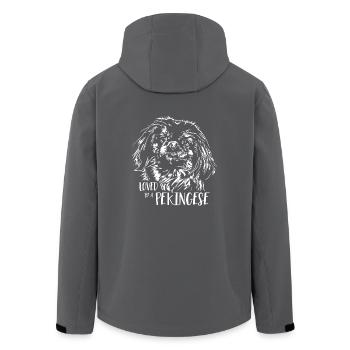 Aimé par un chien pékinois Dicton - Veste softshell homme en polyester recyclé Stanley/Stella - charbon - Dos - AI Model Male 185 light (185cm)
