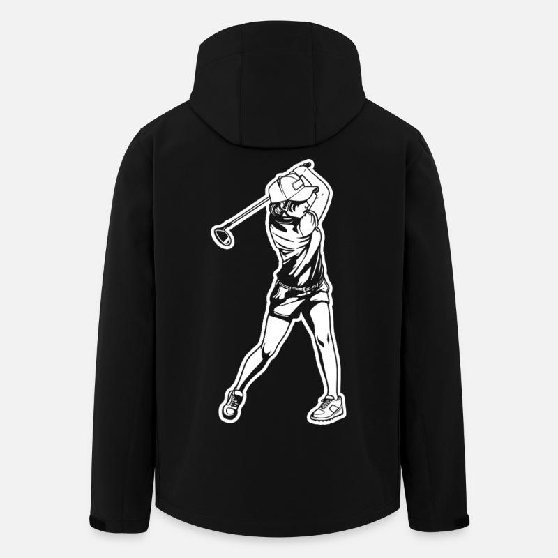 Golferin Skizze - Recycelte Männer Softshell-Jacke von Stanley/Stella - Schwarz