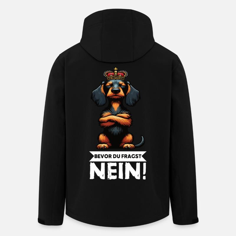 Bevor Du Fragst Nein Rauhaardackel Dackel Teckel - Recycelte Männer Softshell-Jacke von Stanley/Stella - Schwarz
