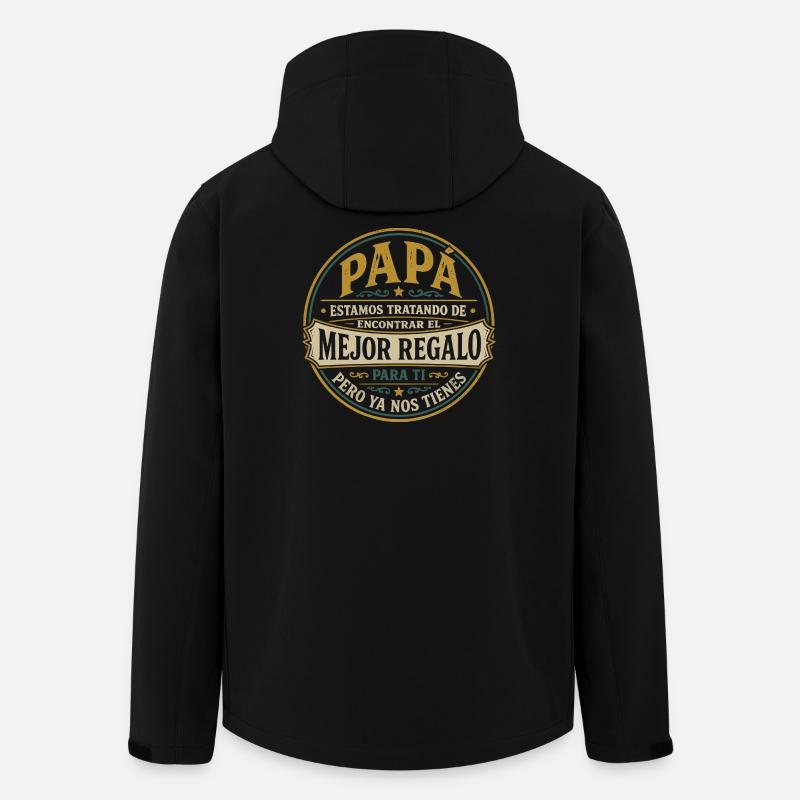 Papa Beste Geschenk Kinder Spanisch Design - Recycelte Männer Softshell-Jacke von Stanley/Stella - Schwarz