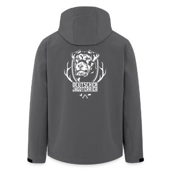 Terrier de chasse allemand Chien de chasse à poil dur Wilsigns - Veste softshell homme en polyester recyclé Stanley/Stella - noir - Dos - AI Model Male 185 light (185cm)