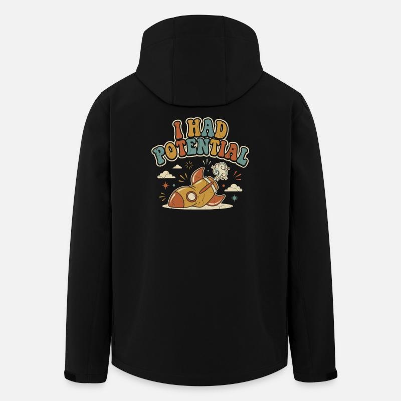 Ich hatte Rocket Potential Retro-Humor - Recycelte Männer Softshell-Jacke von Stanley/Stella - Schwarz