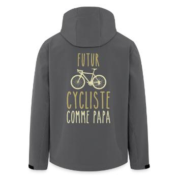 Future cyclist like dad - Men’s Recycled Softshell Jacket by Stanley/Stella - black - Back - AI Model Male 185 light (185cm)
