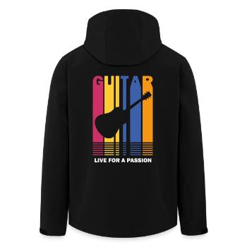 live for a passion guitar - Men’s Recycled Softshell Jacket by Stanley/Stella - black - Back - AI Model Male 185 light (185cm)