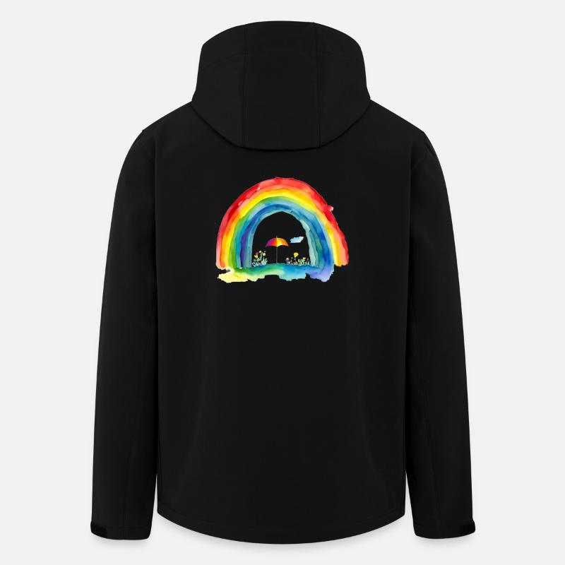 Regenbogen - Recycelte Männer Softshell-Jacke von Stanley/Stella - Schwarz