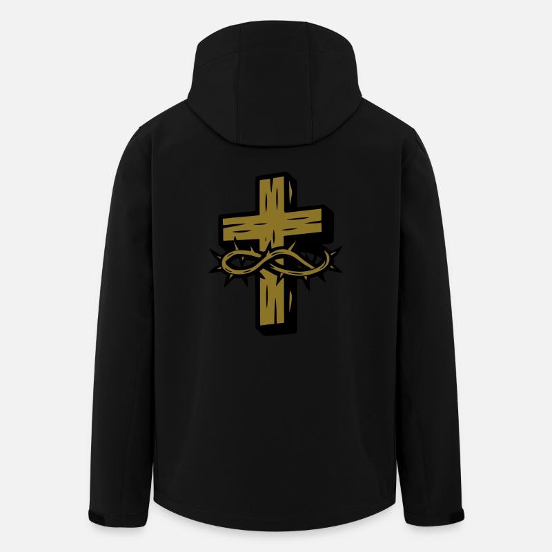 Croix Couronne d’épines Symbole - Veste softshell homme en polyester recyclé Stanley/Stella - noir