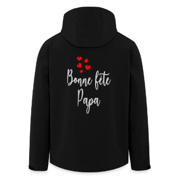 BONNE FÊTE PAPA. PAPA. FÊTE DES PÈRES. BONNE FÊTE - Veste softshell homme en polyester recyclé Stanley/Stella - noir - Dos - AI Model Male 185 light (185cm)