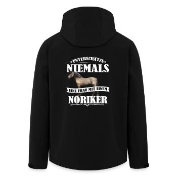Noriker Pferde Shirt-UNF - Recycelte Männer Softshell-Jacke von Stanley/Stella - Schwarz - Hinten - AI Model Male 185 light (185cm)