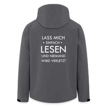Buch, Bücher, Bücherwurm, lesen, Leseratte - Recycelte Männer Softshell-Jacke von Stanley/Stella - Schwarz - Hinten - AI Model Male 185 light (185cm)