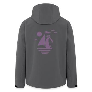 Pinguin Segelboot Silhouette Minimalistisch - Recycelte Männer Softshell-Jacke von Stanley/Stella - Schwarz - Hinten - AI Model Male 185 light (185cm)