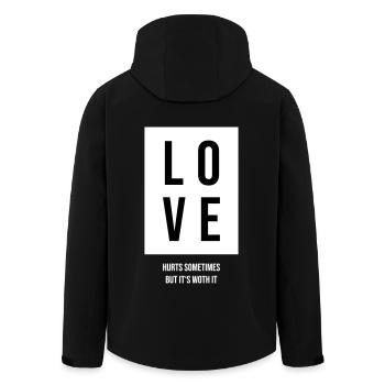 L’amour fait parfois mal, mais il en vaut la peine - Veste softshell homme en polyester recyclé Stanley/Stella - noir - Dos - AI Model Male 185 light (185cm)