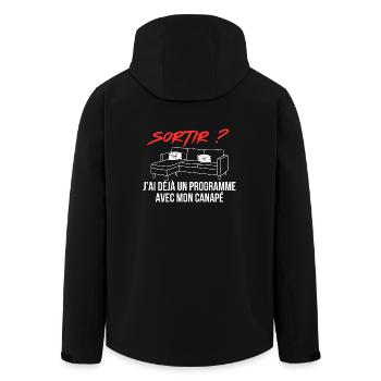 Ich habe bereits ein Programm mit meinem Sofa - Recycelte Männer Softshell-Jacke von Stanley/Stella - Schwarz - Hinten - AI Model Male 185 light (185cm)