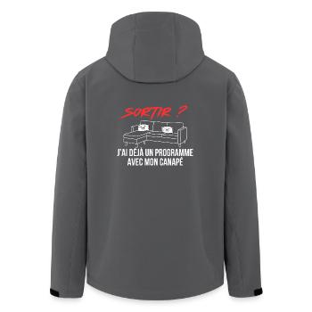 I already have a program with my sofa - Men’s Recycled Softshell Jacket by Stanley/Stella - anthracite - Back - AI Model Male 185 light (185cm)