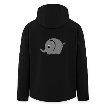 Elefant - Recycelte Männer Softshell-Jacke von Stanley/Stella - Schwarz - Hinten - AI Model Male 185 light (185cm)