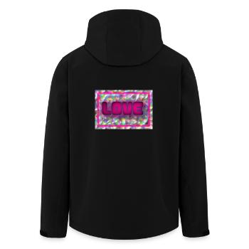 JUST MARRIED. bachelorette party. SAINT VALENTINE. COUPLE. LOVE - Men’s Recycled Softshell Jacket by Stanley/Stella - black - Back - AI Model Male 185 light (185cm)