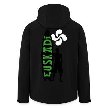 Surfen Euskadi Mode 03 - Recycelte Männer Softshell-Jacke von Stanley/Stella - Schwarz - Hinten - AI Model Male 185 light (185cm)