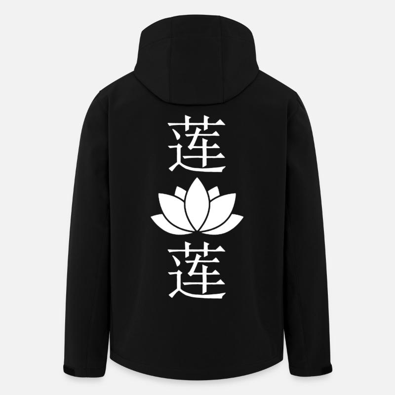 White Lotus Flower - Men’s Recycled Softshell Jacket by Stanley/Stella - black