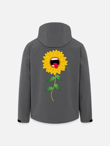 Howling Sunflower Flower - Men’s Recycled Softshell Jacket by Stanley/Stella - black