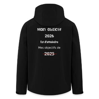 Mon Objectif 2026: Dépasser 2025 - Veste softshell homme en polyester recyclé Stanley/Stella - noir - Dos - AI Model Male 185 light (185cm)