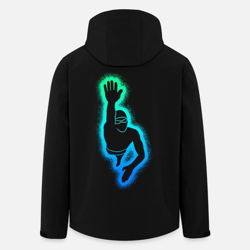 Natation Natation Nageurs masculins garçons - Veste softshell homme en polyester recyclé Stanley/Stella - noir