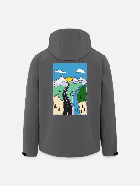 Mountain River Landscape - Men’s Recycled Softshell Jacket by Stanley/Stella - black