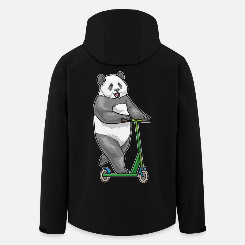 Panda Scooter - Men’s Recycled Softshell Jacket by Stanley/Stella - black