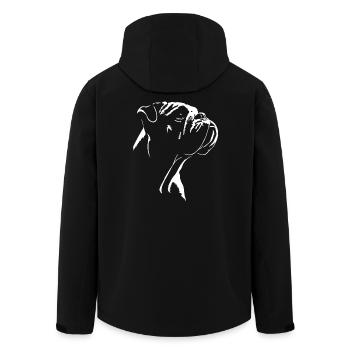 Old English Bulldog Silhouette Hunde Hund Wilsigns - Recycelte Männer Softshell-Jacke von Stanley/Stella - Schwarz - Hinten - AI Model Male 185 light (185cm)