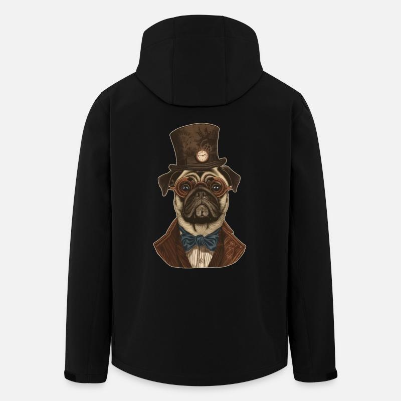Steampunk Mops - Recycelte Männer Softshell-Jacke von Stanley/Stella - Schwarz