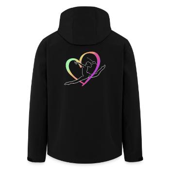 Grand jeté cœur multicolore - Veste softshell homme en polyester recyclé Stanley/Stella - noir - Dos - AI Model Male 185 light (185cm)
