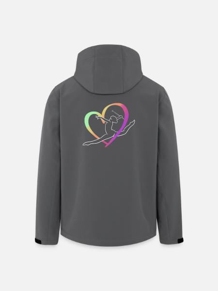 Großer mehrfarbiger Herzwurf - Recycelte Männer Softshell-Jacke von Stanley/Stella - Schwarz