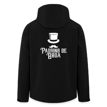 Padrino de Boda, Best Man Top Hat Mustache Wedding - Men’s Recycled Softshell Jacket by Stanley/Stella - black - Back - AI Model Male 185 light (185cm)