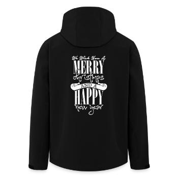 Merry Christmas And Happy New Year - Men’s Recycled Softshell Jacket by Stanley/Stella - black - Back - AI Model Male 185 light (185cm)