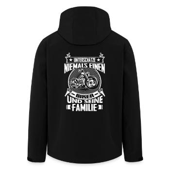 Biker - Recycelte Männer Softshell-Jacke von Stanley/Stella - Schwarz - Hinten - AI Model Male 185 light (185cm)
