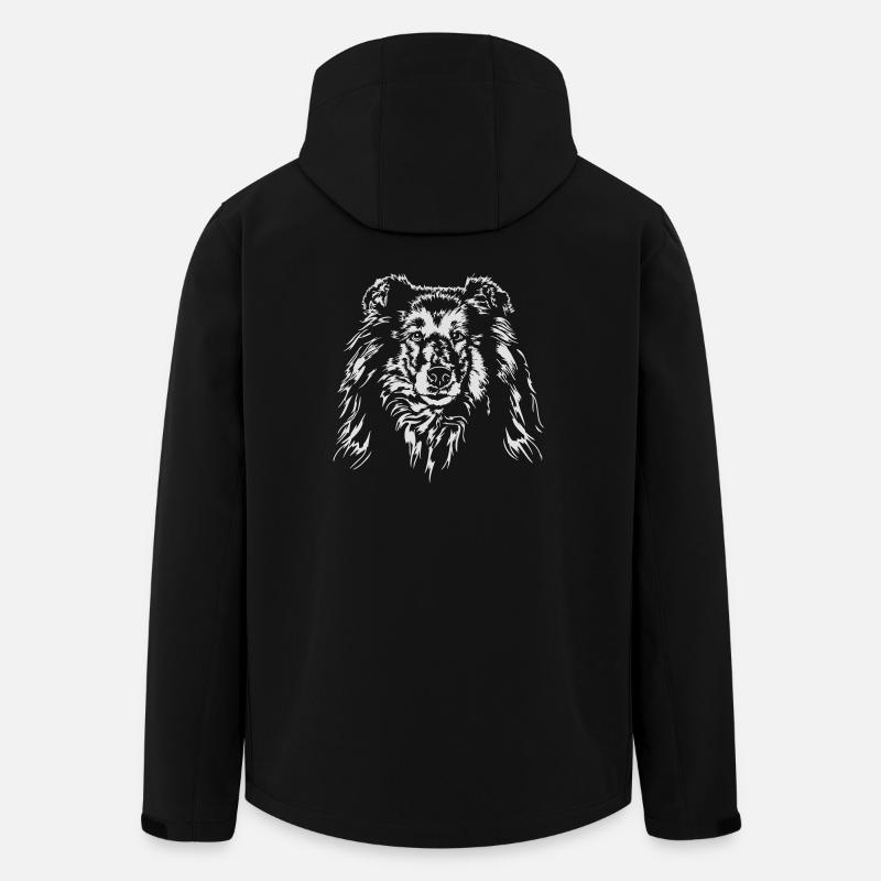 Langhaar COLLIE - ROUGH COLLIE Hunde Wilsigns - Recycelte Männer Softshell-Jacke von Stanley/Stella - Schwarz