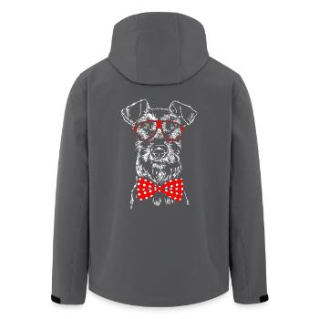 IRISH TERRIER funny dog glasses dogs Wilsigns - Men’s Recycled Softshell Jacket by Stanley/Stella - anthracite - Back - AI Model Male 185 light (185cm)
