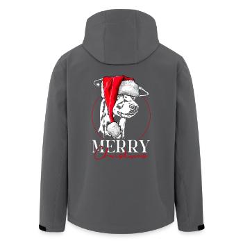 Santa GREYHOUND Merry Christmas Windhunde Wilsigns - Recycelte Männer Softshell-Jacke von Stanley/Stella - Schwarz - Hinten - AI Model Male 185 light (185cm)