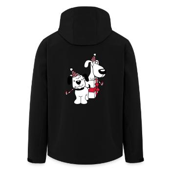 2 Hunde Geburtstag Geschenk Party Hut Feiern Tröte - Recycelte Männer Softshell-Jacke von Stanley/Stella - Schwarz - Hinten - AI Model Male 185 light (185cm)
