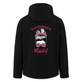 Thüringer Mädel Thüringenmädel Thüringen Frauen - Recycelte Männer Softshell-Jacke von Stanley/Stella - Schwarz - Hinten - AI Model Male 185 light (185cm)
