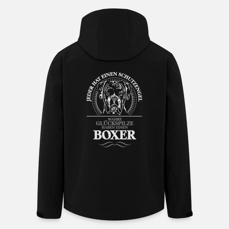 BOXER Schutzengel Hundespruch Wilsigns Hunde Hund - Recycelte Männer Softshell-Jacke von Stanley/Stella - Schwarz