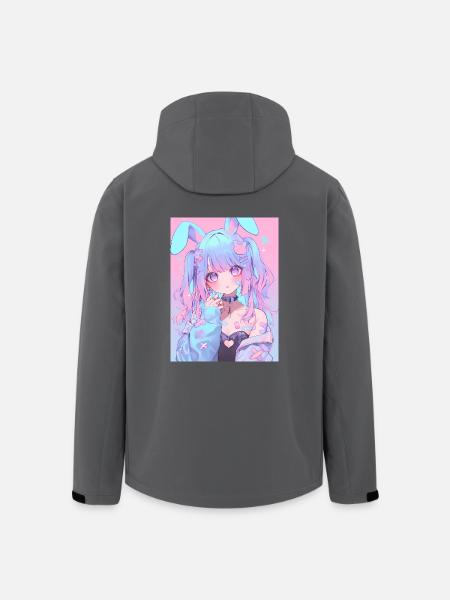 Bunny Bunny Girl Anime Manga Pastel Goth Gift - Men’s Recycled Softshell Jacket by Stanley/Stella - black