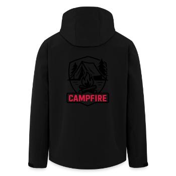 Campfire Camping Tent - Men’s Recycled Softshell Jacket by Stanley/Stella - black - Back - AI Model Male 185 light (185cm)