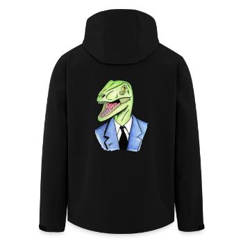 Reptiloid - Recycelte Männer Softshell-Jacke von Stanley/Stella - Schwarz - Hinten - AI Model Male 185 light (185cm)