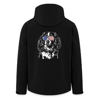 Nederlandse Kooikerhondje Amerika Fahne Hunde - Veste softshell homme en polyester recyclé Stanley/Stella - noir - Dos - AI Model Male 185 light (185cm)