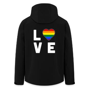 LGBT Pride Couleur arc-en-ciel Amour Coeur Gay Pride - Veste softshell homme en polyester recyclé Stanley/Stella - noir - Dos - AI Model Male 185 light (185cm)