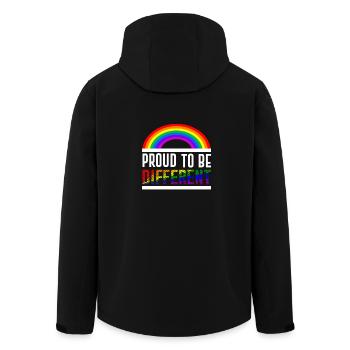 Proud to be different - Recycelte Männer Softshell-Jacke von Stanley/Stella - Schwarz - Hinten - AI Model Male 185 light (185cm)